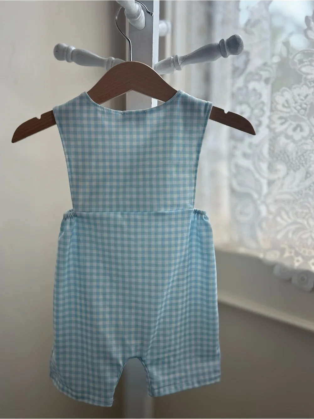 Daddy's Boy Blue Gingham Romper